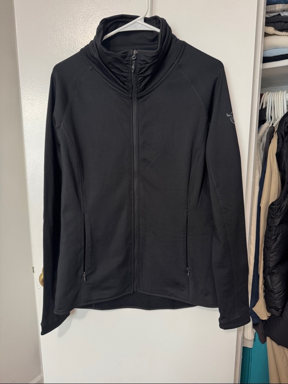 Black Full-Zip Performance or active wear Jacket